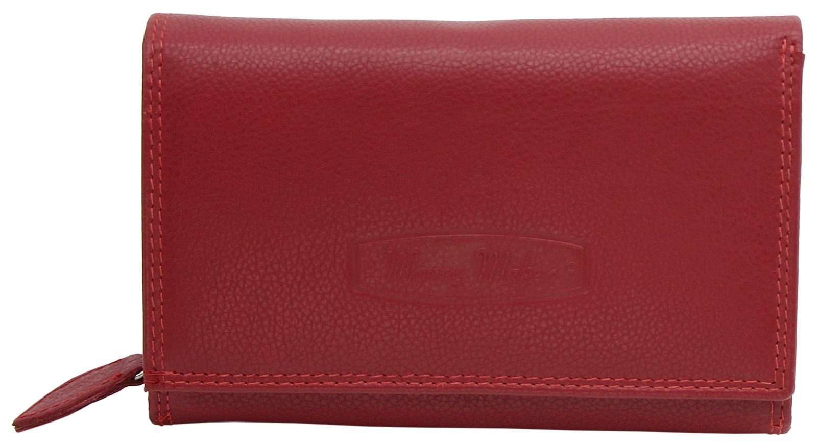 J JONES JENNIFER JONES Geldbörse - Großes Damen Portemonnaie mit RFID Schutz, Echt-Leder Rot