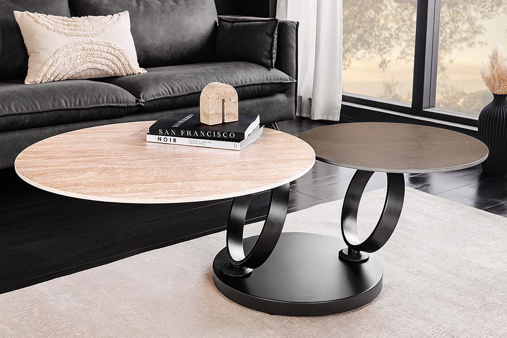 riess-ambiente Couchtisch DANCING RINGS natur / günstig online kaufen