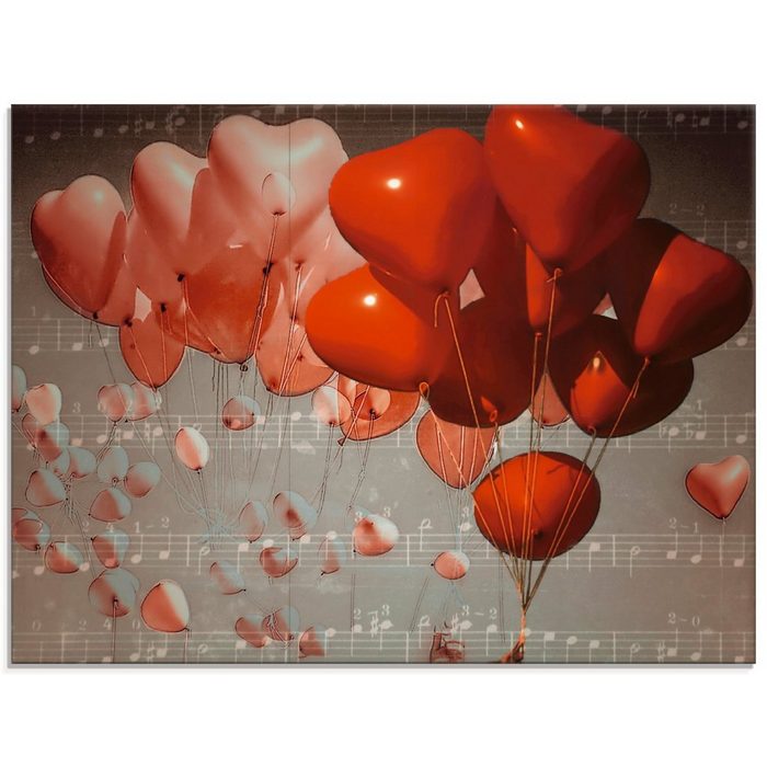 Artland Glasbild Rote Herzen Herzen (1 St) in verschiedenen Größen