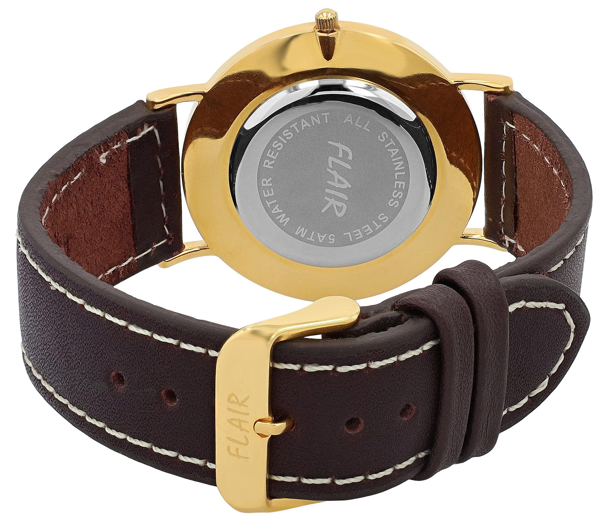 FLAIR Quarzuhr Mineralglas