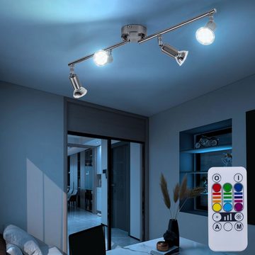 etc-shop LED Deckenleuchte, Leuchtmittel inklusive, Warmweiß, Farbwechsel, Wand Strahler Wohn Zimmer Decken Spots Fernbedienung Lampe dimmbar