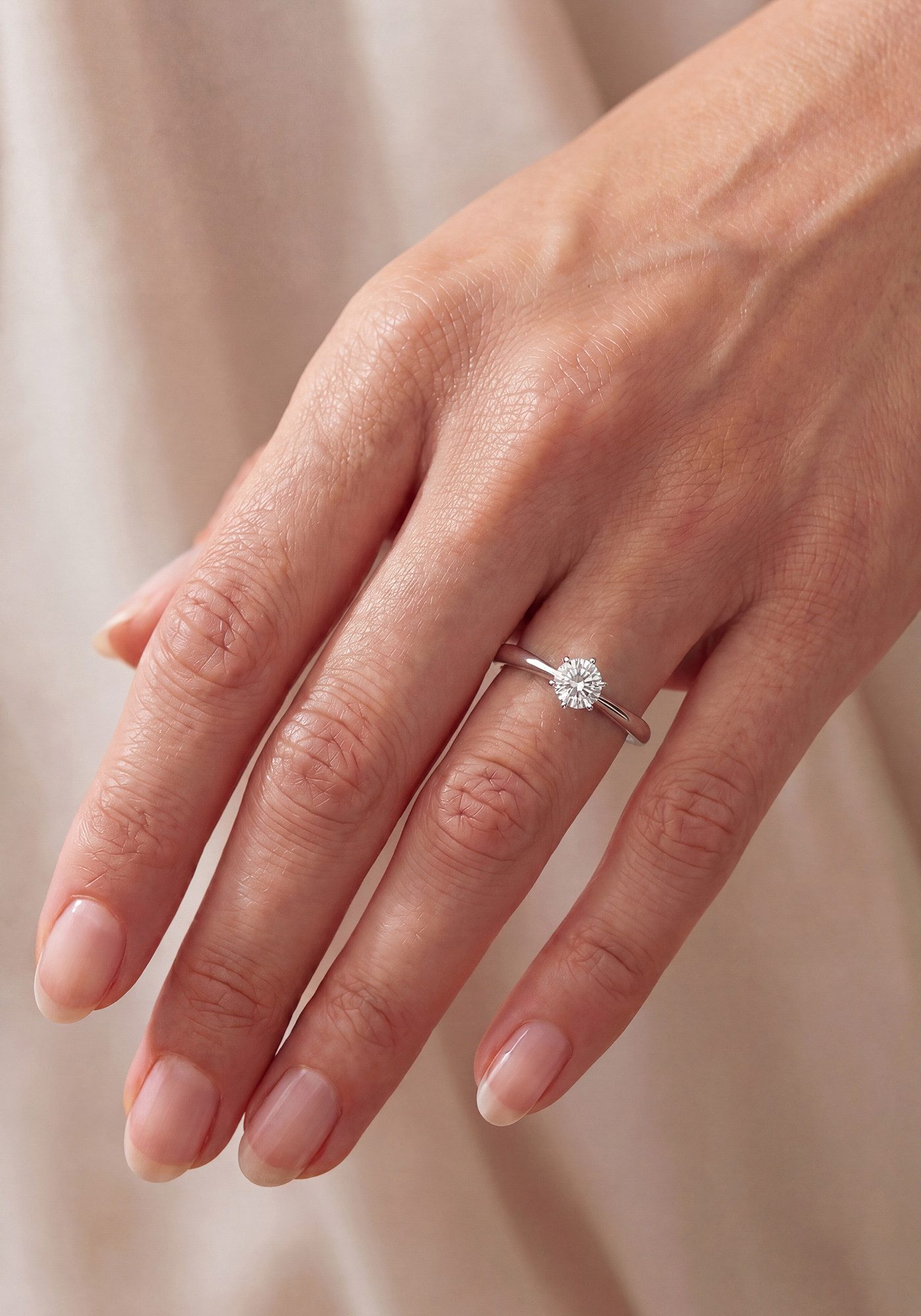 JOBO Solitärring Silberring mit Zirkonia, 925 Silber rhodiniert