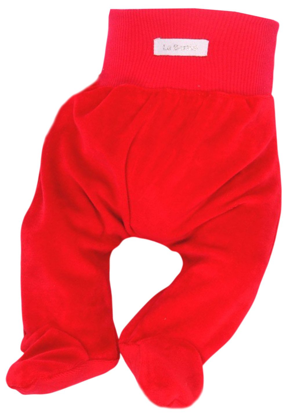 Schlupfhose Hose mit Füßchen Babyhose warm für Frühchen, Baby und Kinder in Rot