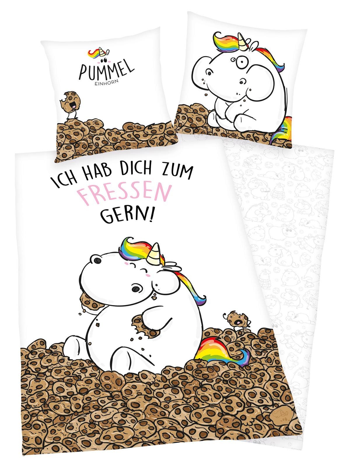 Pummel & Friends Wendebettwäsche Pummeleinhorn Flanell Wendebettwäsche 135 x 200cm