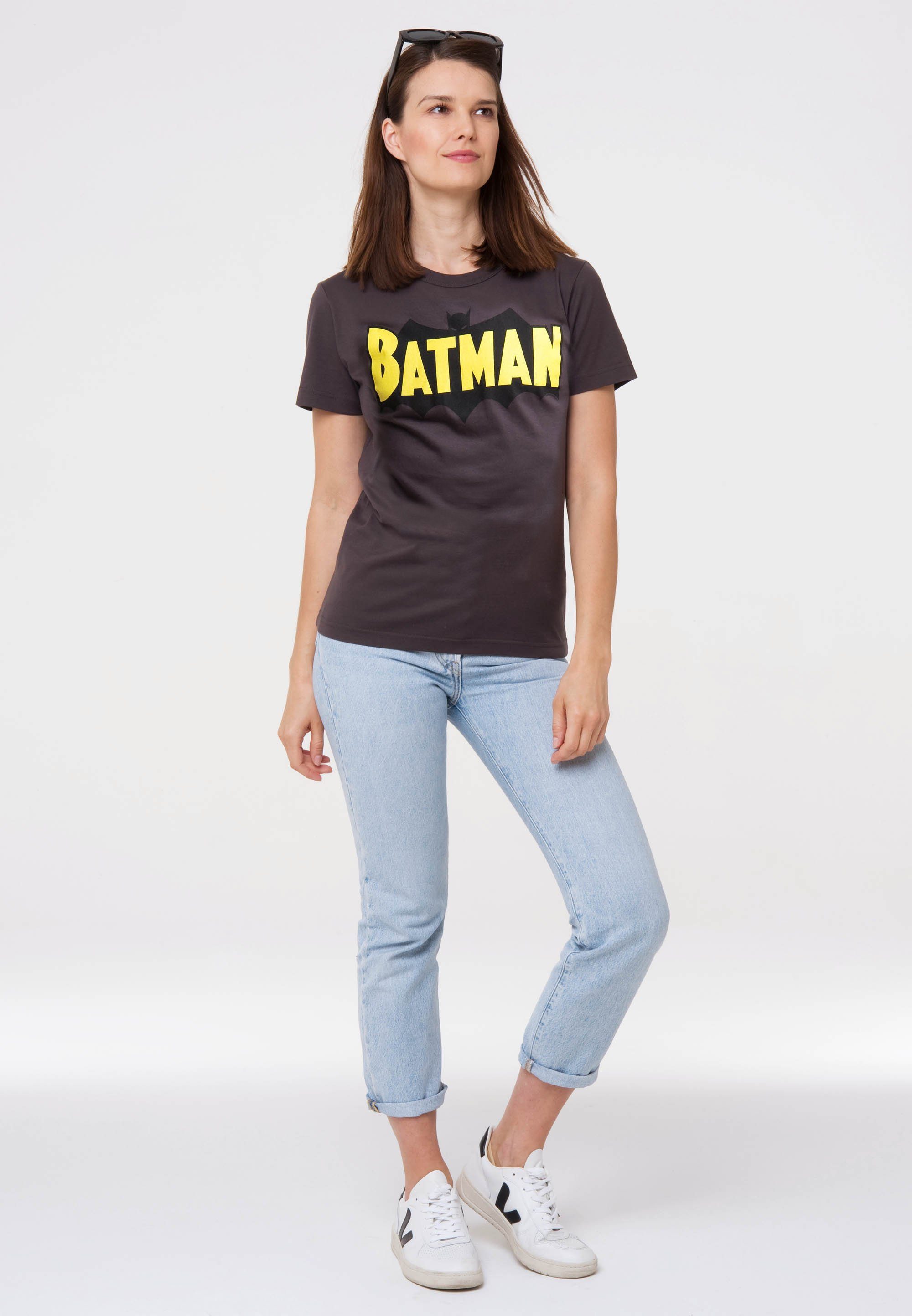 für Batman Superhelden-Print, T-Shirt mit trendigem Damen Wings Batman T-Shirt LOGOSHIRT Trendiges Wings von Logoshirt