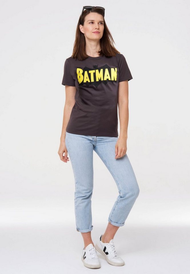 LOGOSHIRT T-Shirt Batman Wings mit trendigem Superhelden-Print, Trendiges T-Shirt  Batman Wings für Damen von Logoshirt