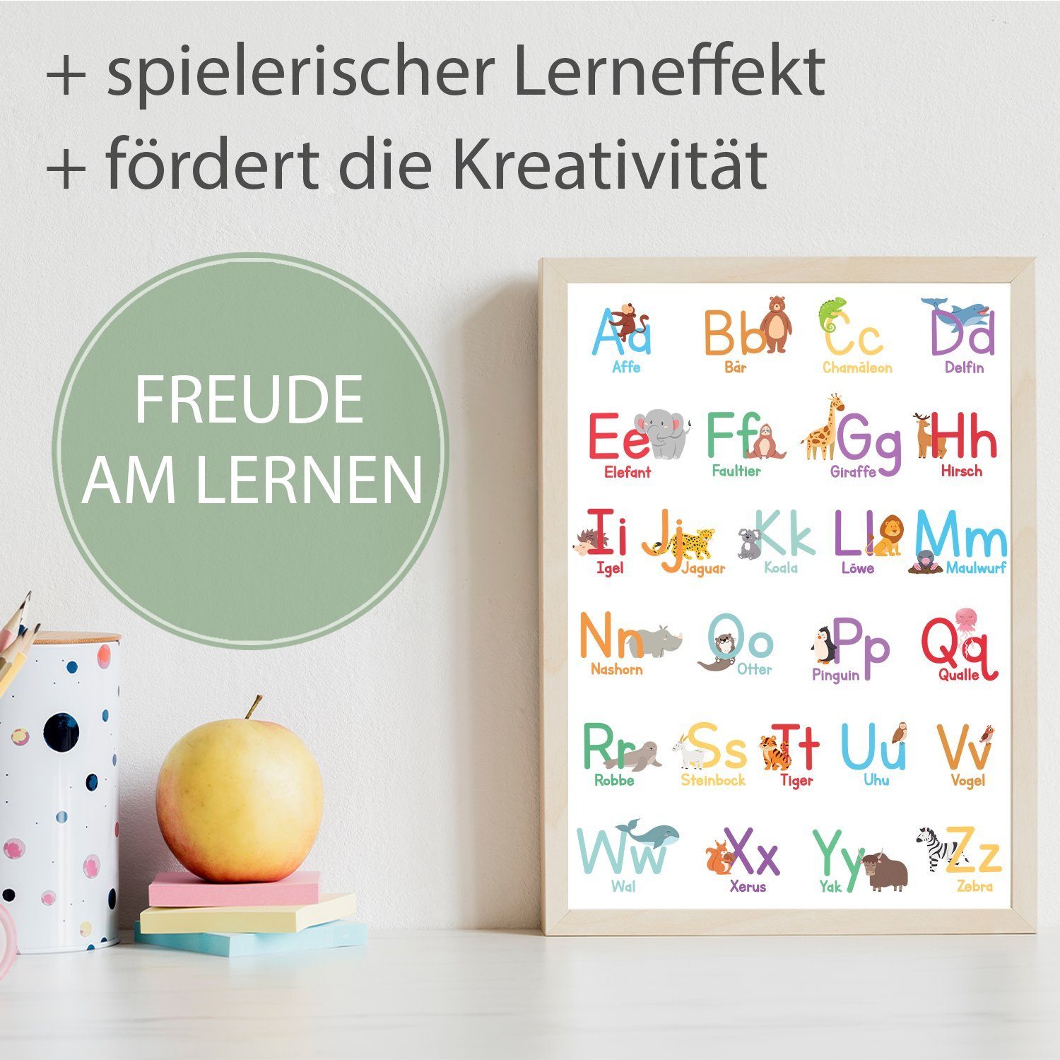 Tigerlino Poster Tiere ABC Lernposter Kinderzimmer günstig online kaufen