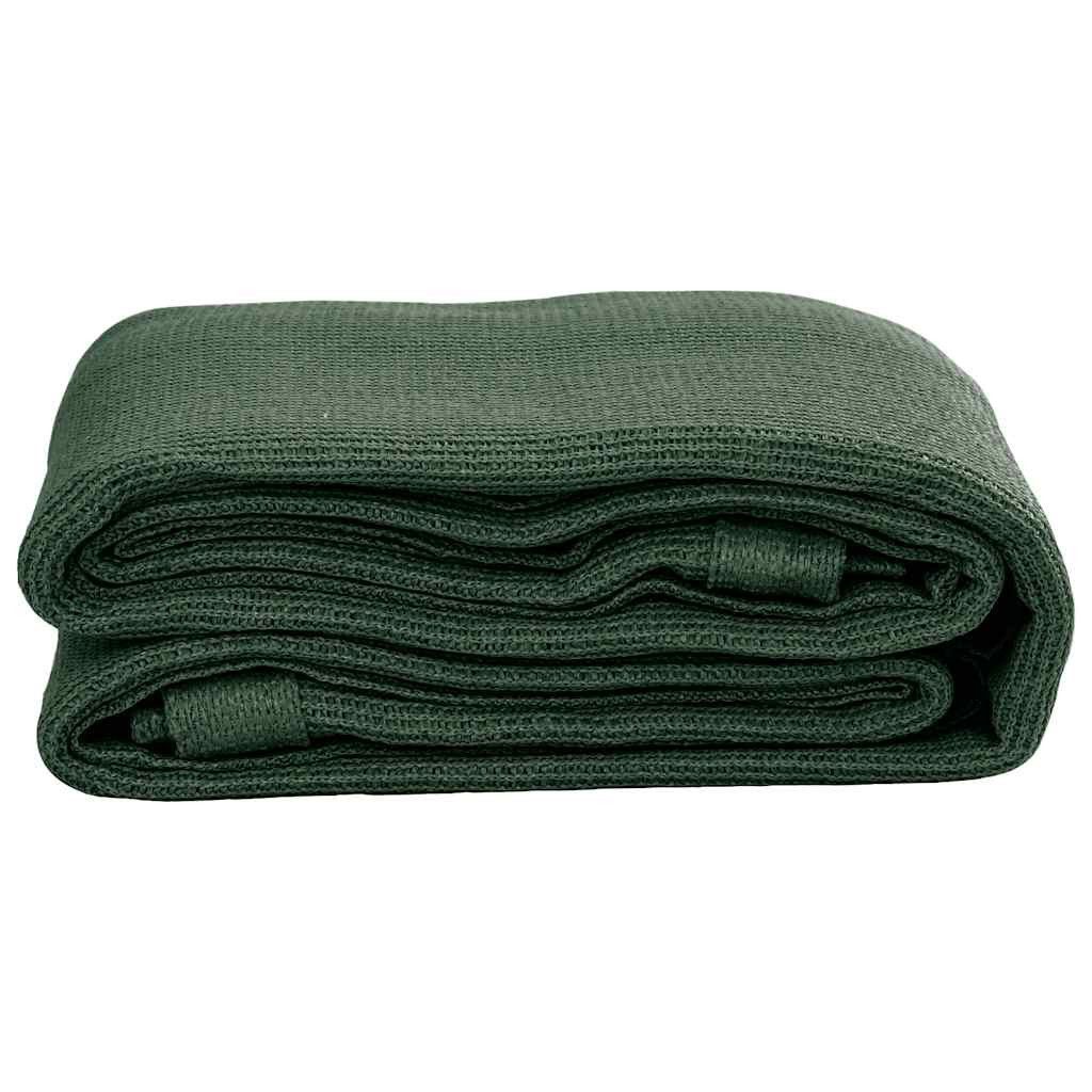 furnicato Outdoorteppich Zeltteppich 200 x 200 cm Dunkelgrün aus hochdichtem Polyethylen, Höhe: 1 mm, Wetterbeständige Bodenmatte mit Ösen und atmungsaktiver Oberfläche