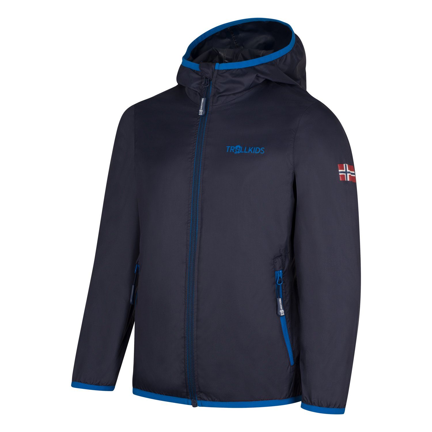 TROLLKIDS Regenjacke Kids Trolltunga Jacket sportlich, aus Polyamid, mit Kapuze, wasserdicht, winddicht, leicht – Bild 4 von 5