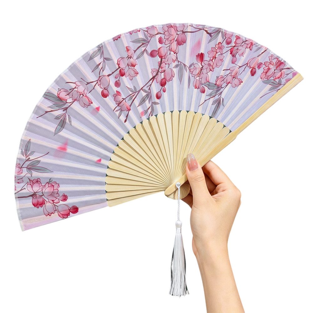 Bomiclss Handfächer Faltbare Fächer, Handfächer, Bambusfächer mit Quaste für Tanzen, (1-tlg), Cosplay, Hochzeit, Party, Requisiten-Dekoration