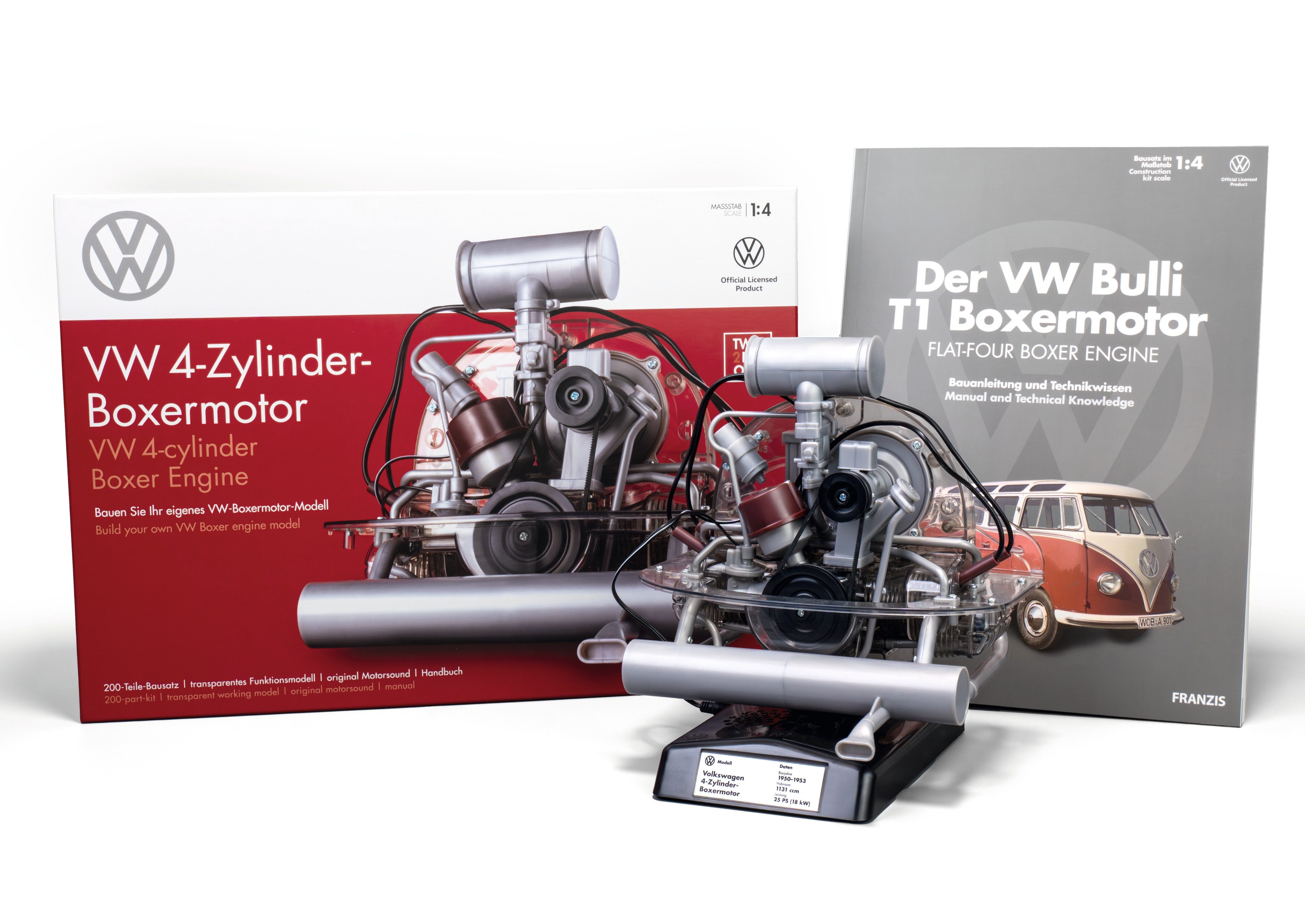 Franzis Modellbausatz VW 4-Zylinder-Boxermotor, Motorbausatz im Maßstab 1:4