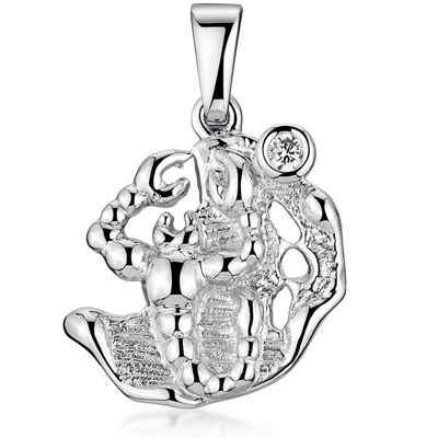 Materia Sternzeichenanhänger Sternzeichen Skorpion / Scorpio Zirkonia KA-465, 925 Sterling Silber, rhodiniert