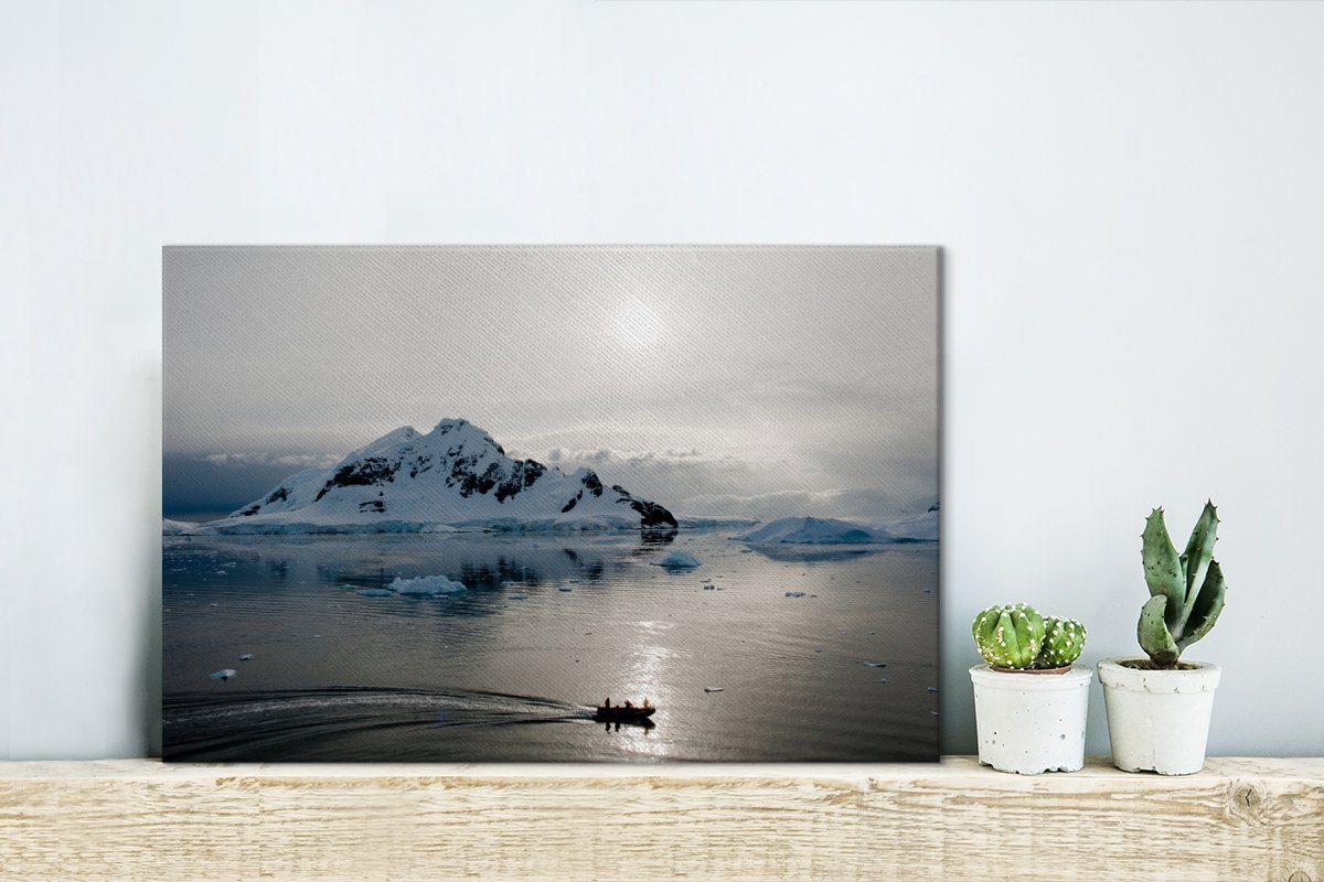 Boot Wanddeko, (1 Wandbild OneMillionCanvasses® in Ein St), 30x20 Aufhängefertig, aufblasbares der Antarktis, Leinwandbilder, Leinwandbild cm