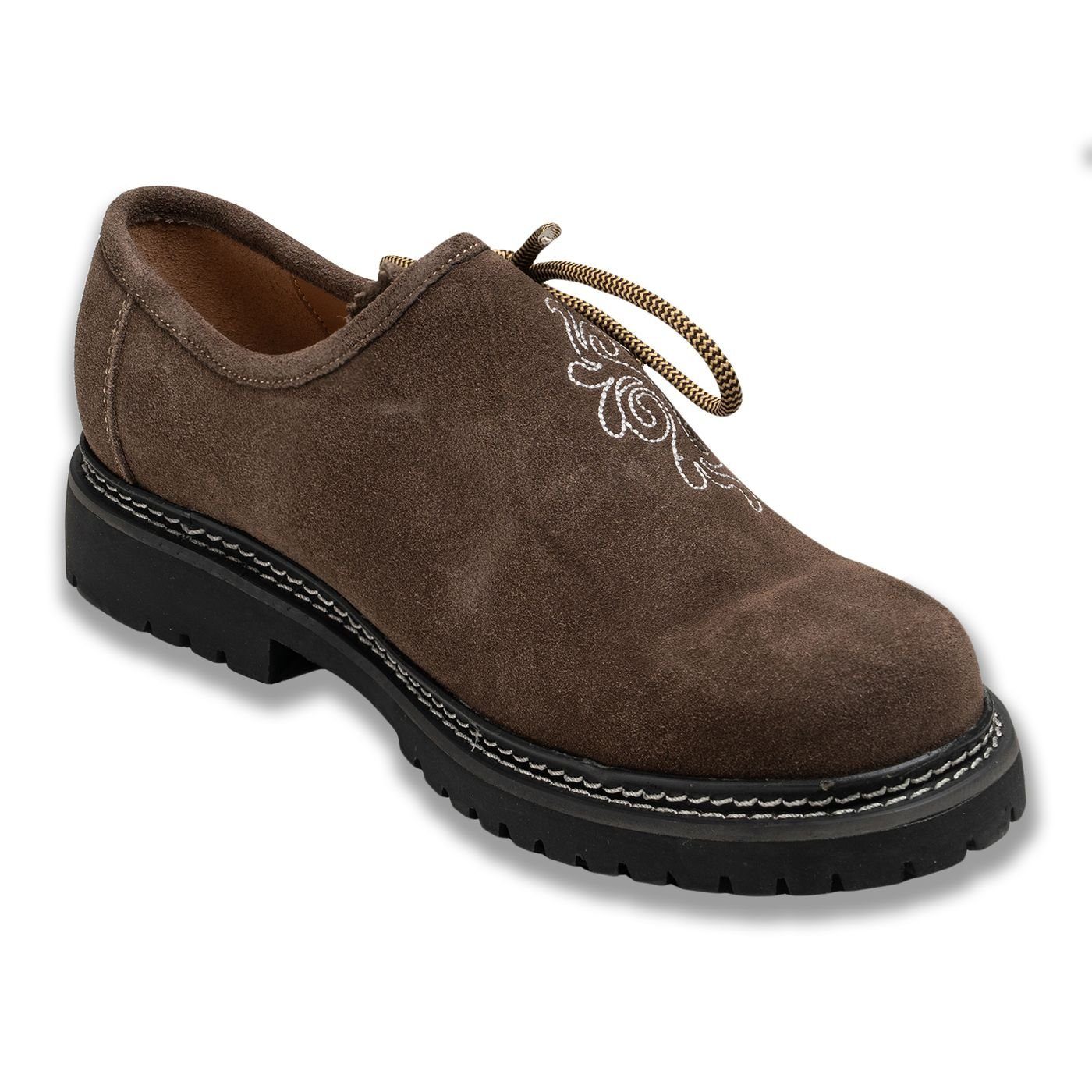 Chaussures Traditionnelles Haferlschuhe En Daim Véritable - Fait Main En Allemagne, Semelle Caoutchouc