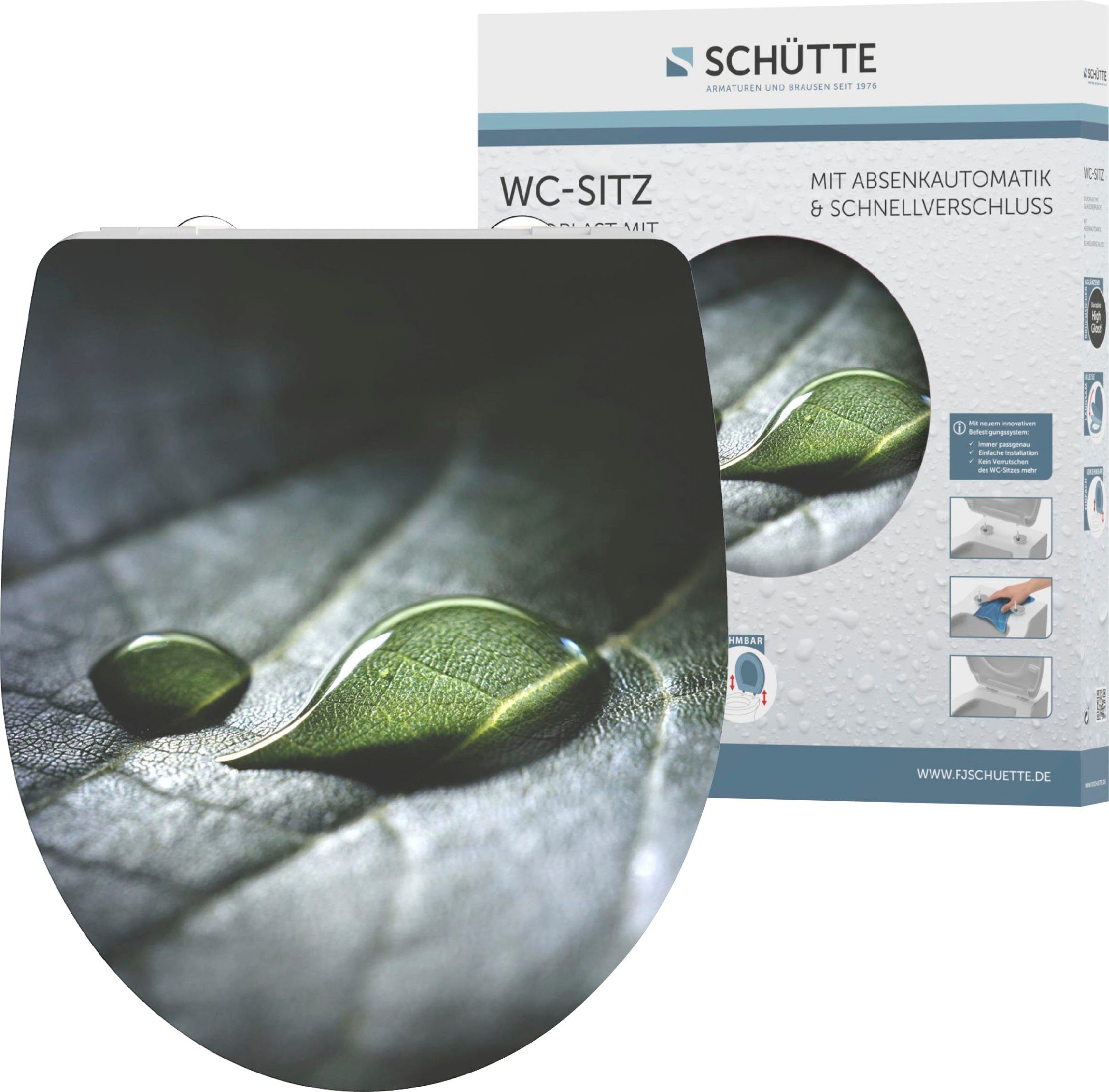 Schütte WC-Sitz Raindrop, Duroplast, mit Absenkautomatik und Schnellverschl günstig online kaufen