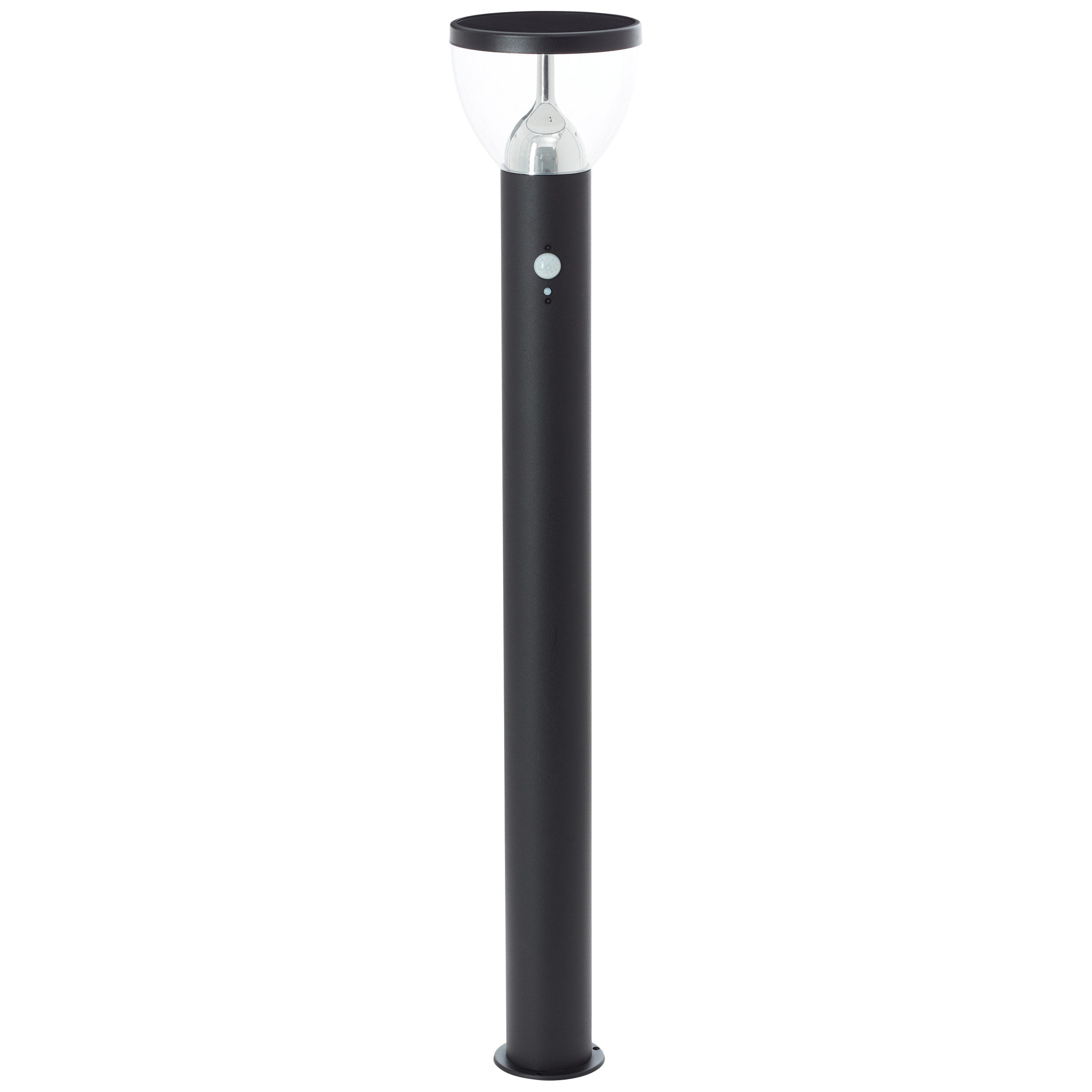 Brilliant LED Außen-Stehlampe Tulip, Bewegungsmelder, LED fest integriert, Warmweiß, LED Außenstehleuchte, Solar, 92 cm, 430 lm, 3000 K, Edelstahl, schwarz