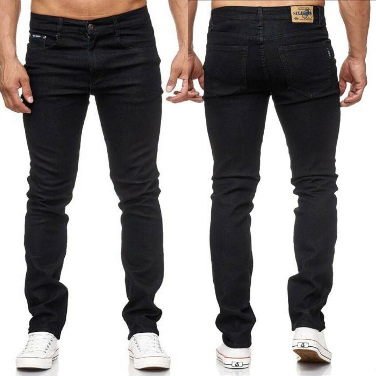 iKENNAS 5-Pocket-Jeans Herren Jeanshose Übergröße Straight-Regular Fit
