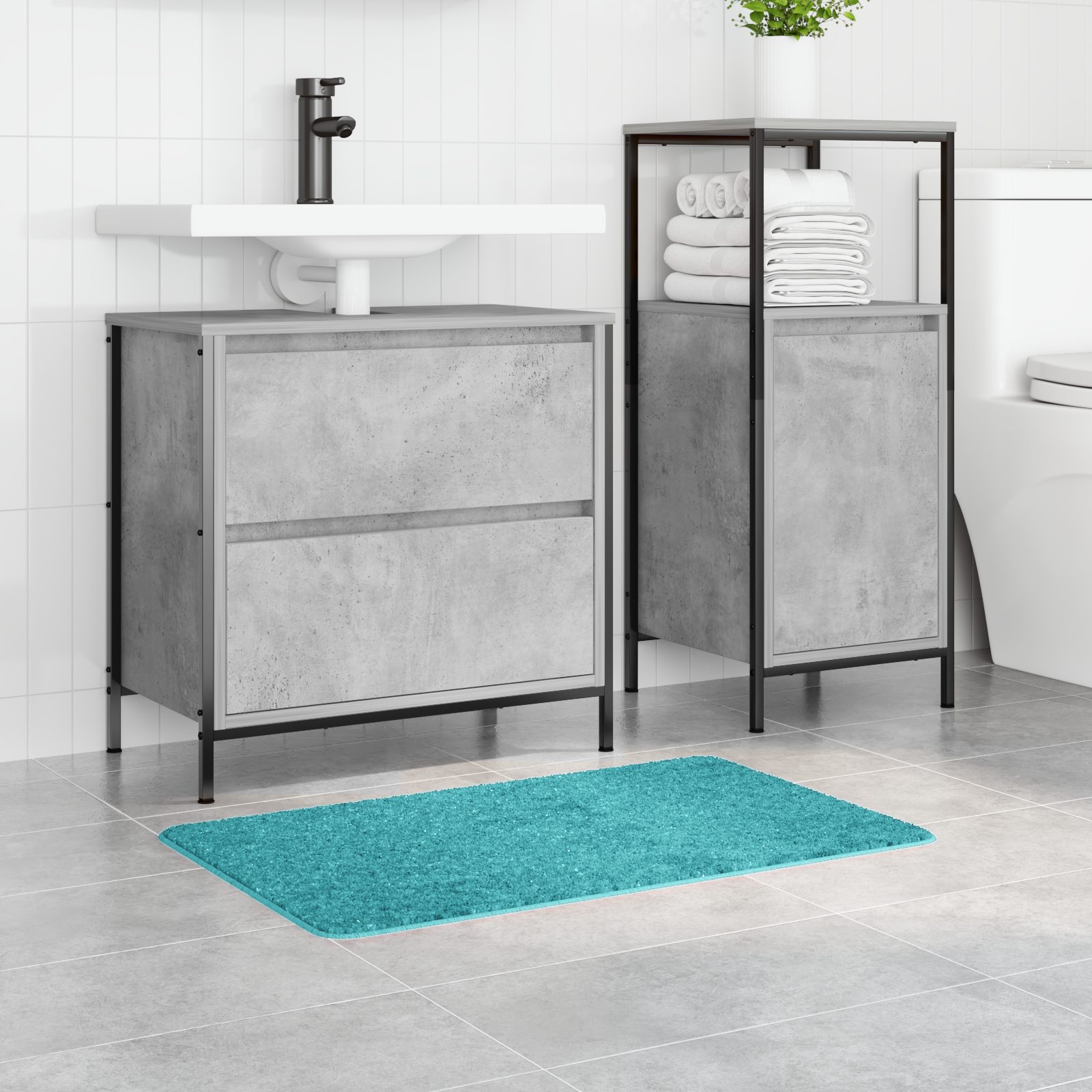 vidaXL Badematte Badematte Rechteckig Türkis 50x80 günstig online kaufen
