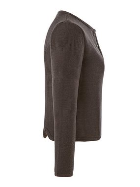 Almbock Trachtenstrickjacke Evi (1-tlg) grau-braun mit Knopfleiste