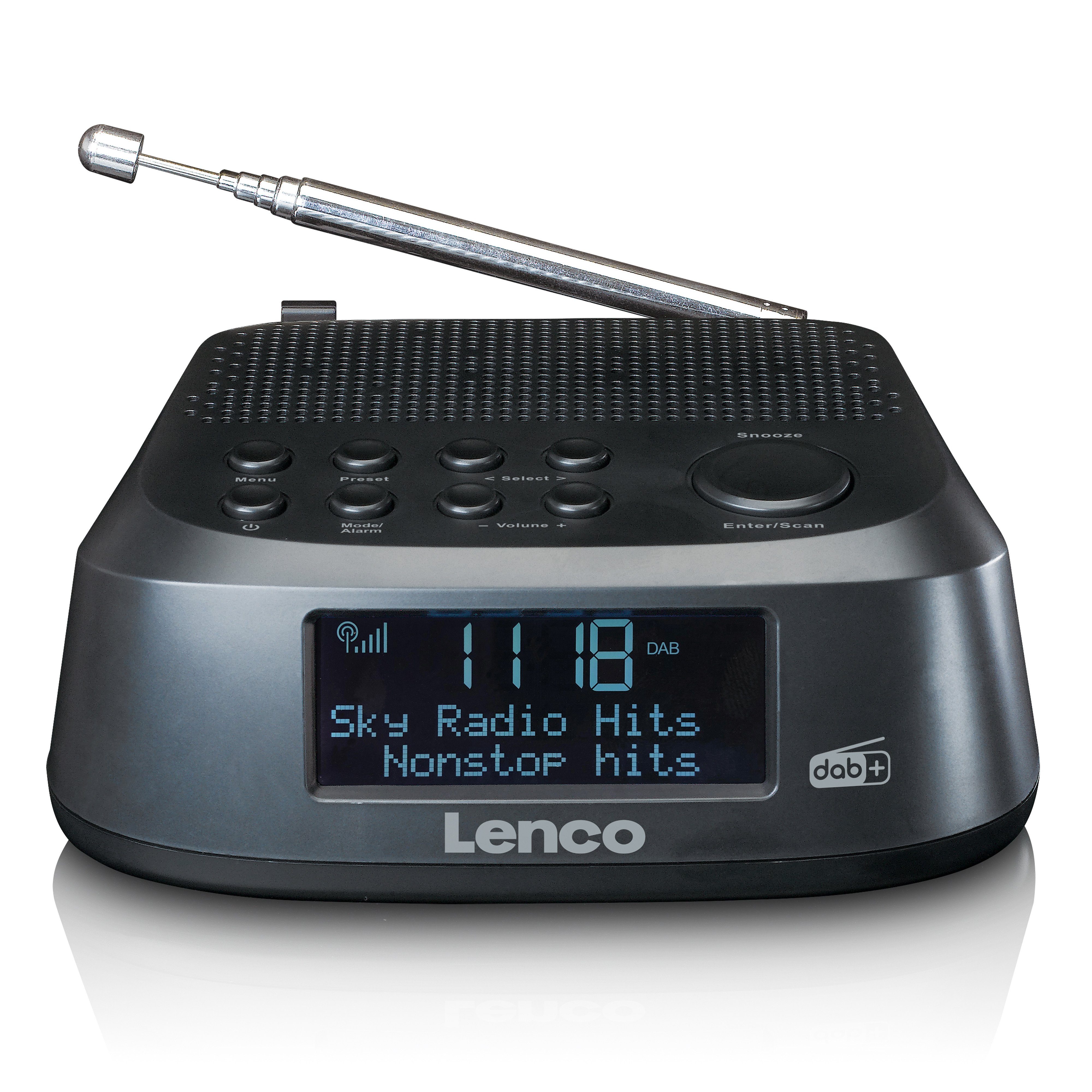 Lenco CR-605BK - Radio mit Stationsspeicher für DAB+ und 30 UKW-Radio DAB+ Uhrenradio