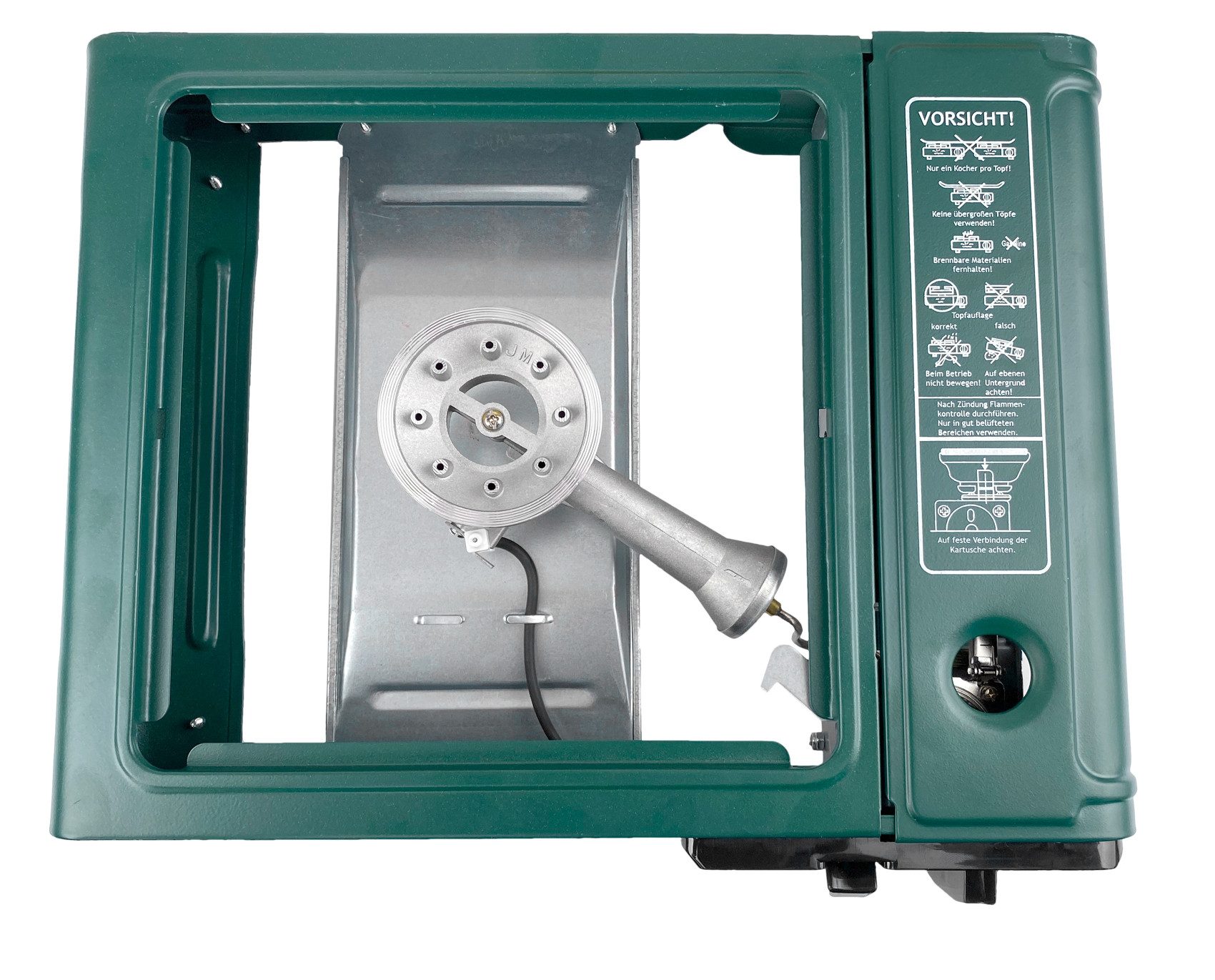 GARDINGER Gaskocher Campingkocher einflammig Universal-Kartuschen Kocher Piezozündung, (Adapter Set, 1-St., mit Hartschalenkoffer), standsicher, tragbar