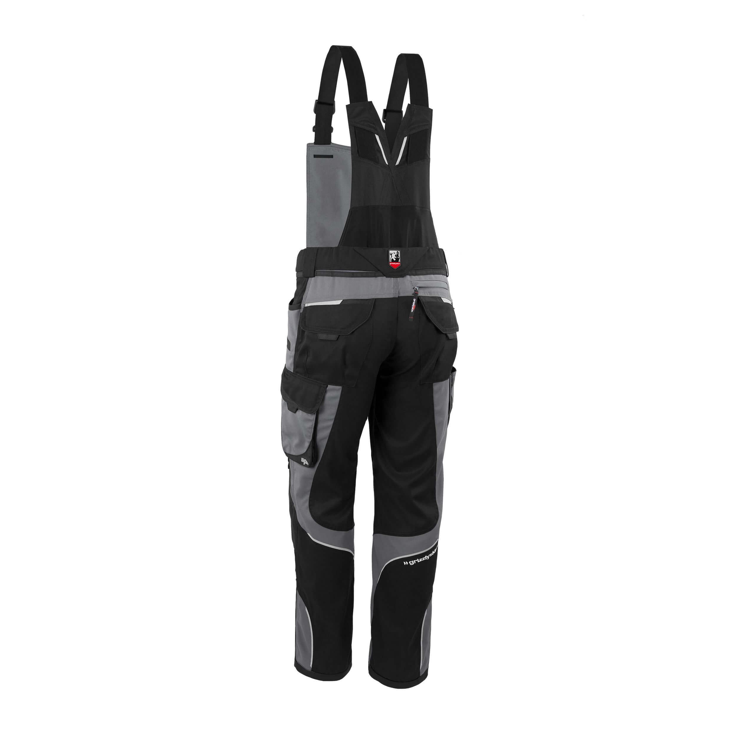 Qualitex Workwear Arbeitslatzhose moderne Latzhose IRON aus Lyocell, Cordura & Stretch - Reflexelemente (1-tlg) funktionaler Blaumann mit 19 Taschen - Atmungsaktiv - Verstellbar