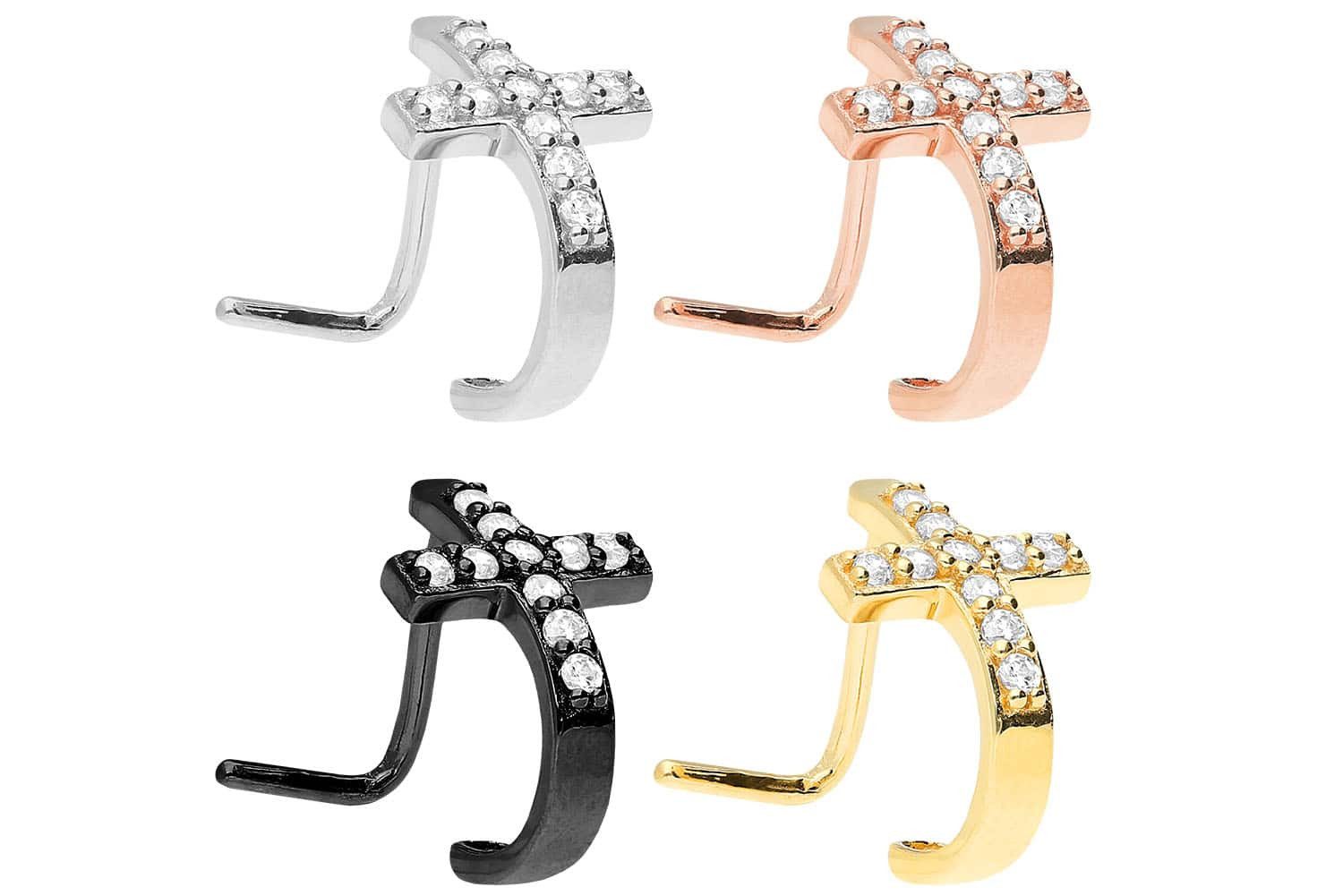 PIERCINGLINE Nasenpiercing Chirurgenstahl Nasenstecker KRISTALLKREUZ (Nasen günstig online kaufen