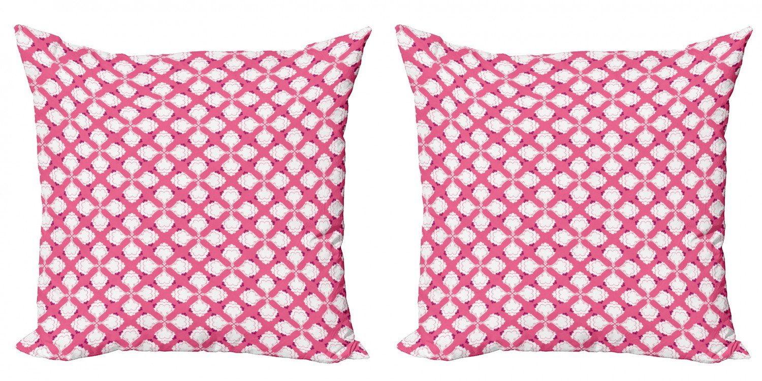 Blumen Stück), und Accent Doppelseitiger Pink Modern Abakuhaus und Kurven Kissenbezüge Digitaldruck, Weiß (2