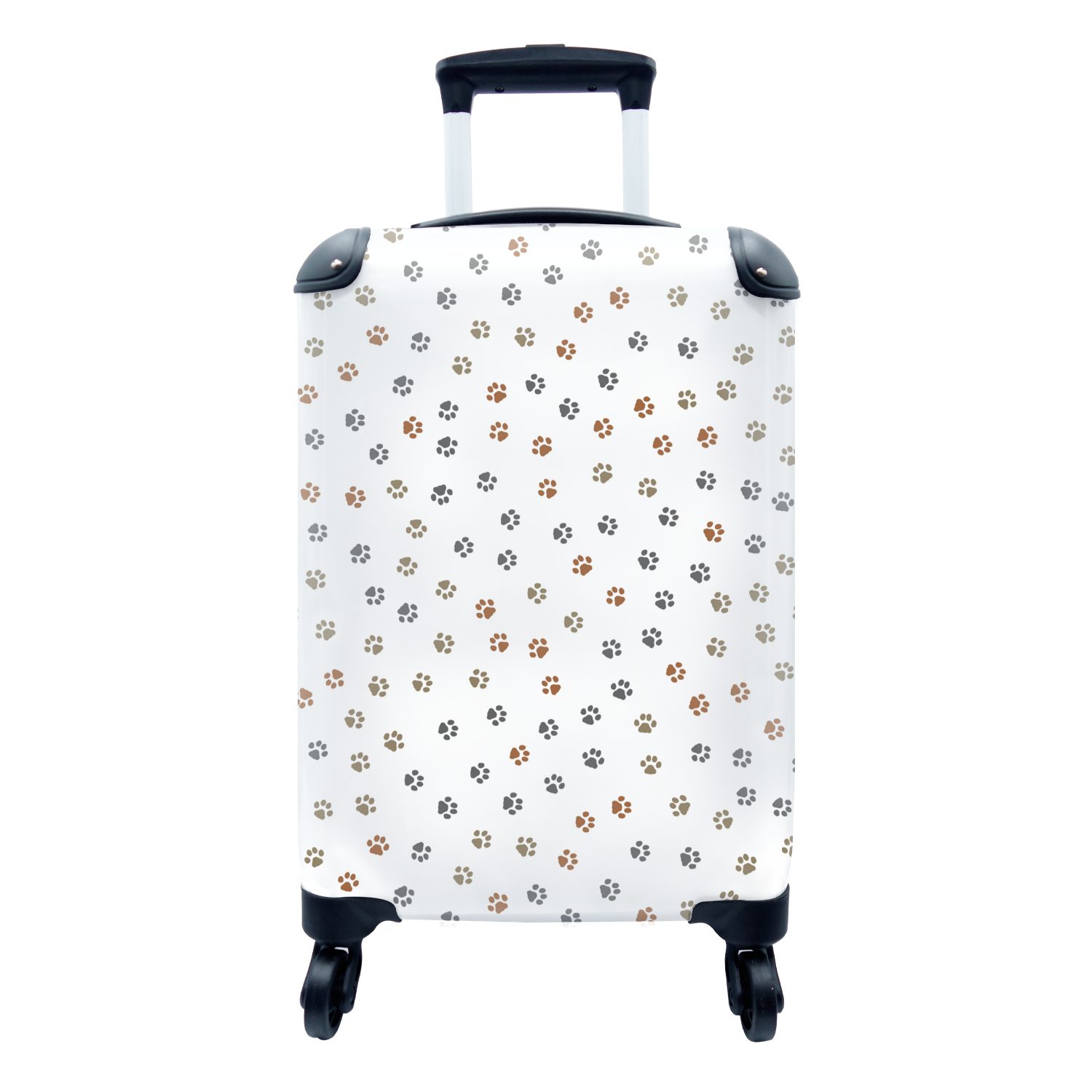 Katzen Reisetasche - 4 - Trolley, Rollen, Ferien, rollen, Muster, Reisekoffer Handgepäckkoffer Pfotenabdruck Haustiere mit - Handgepäck für MuchoWow