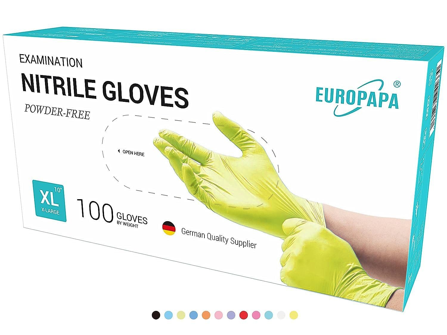 EUROPAPA Einweghandschuhe 1000x Nitrilhandschuhe Einweghandschuhe puderfrei (Untersuchungshandschuhe) EN455 EN374 latexfrei Einmalhandschuhe Handschuhe