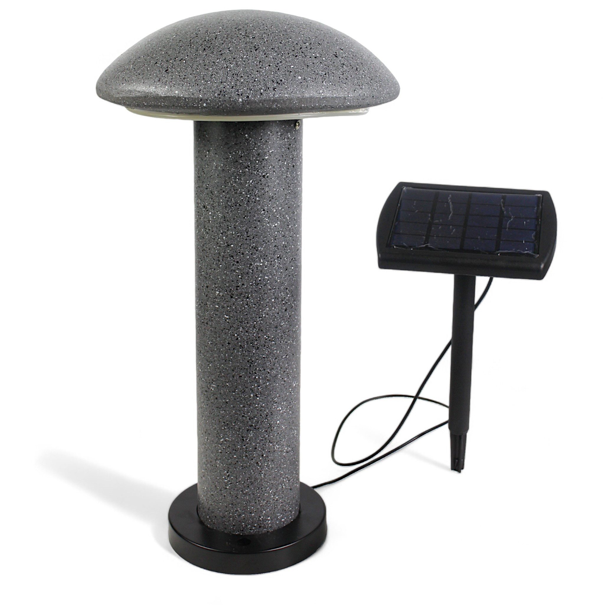 Arnusa LED Solarleuchte Gartenleuchte Pilz Steinoptik Gartenlampe 1200 mAh 45 x 25 cm, LED fest integriert, Tageslichtweiß, Wegeleuchte ohne Strom
