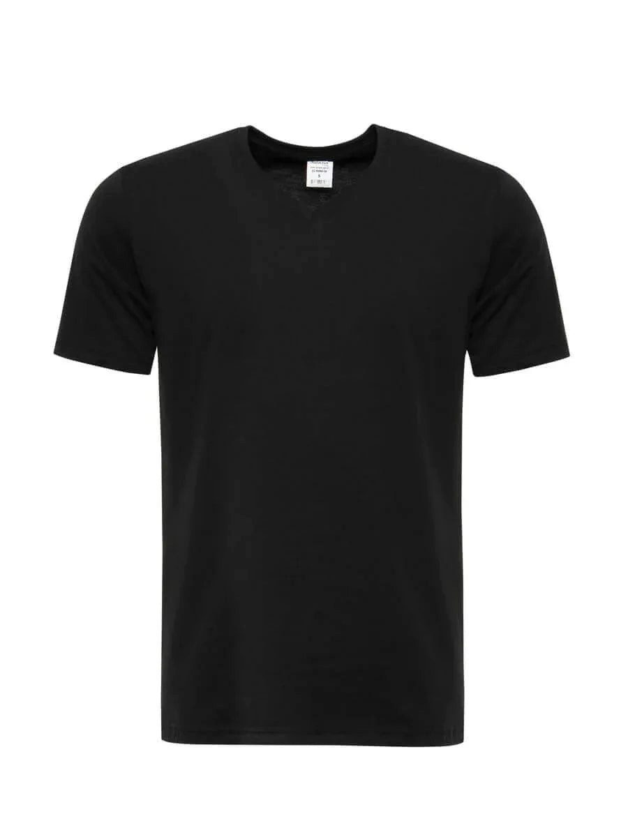 T-Shirt Herren T-Shirt V-Kragen Schwarz – ISMONT 01 M066-06
