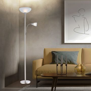 Globo Deckenfluter, Leuchtmittel nicht inklusive, Stand Decken Fluter Beleuchtung Esszimmer Flexo Lese Glas Lampe