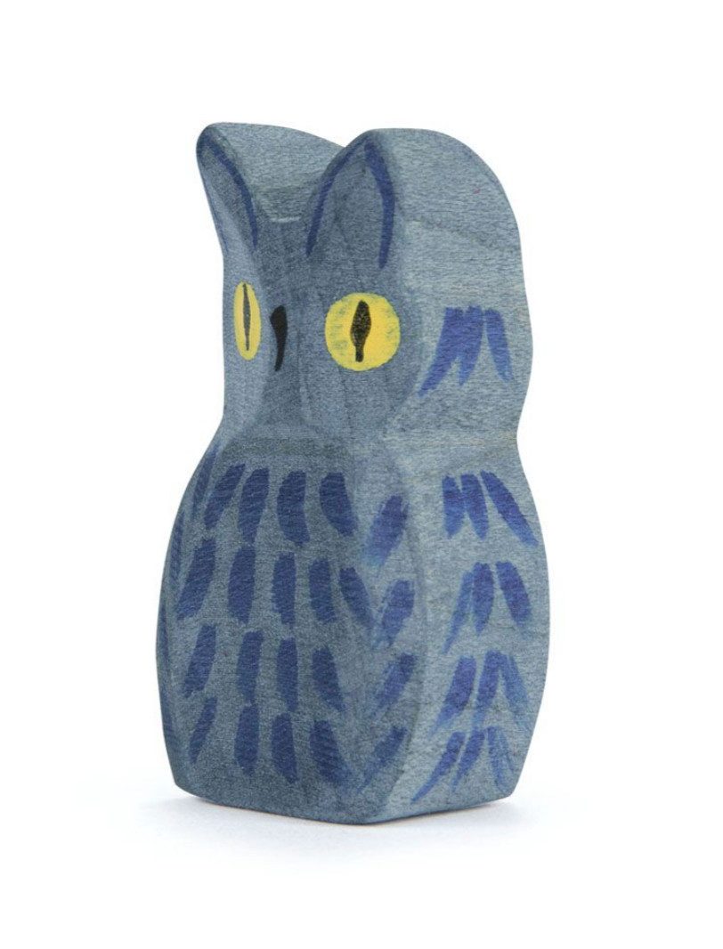 Ostheimer Spielfigur Eule blau, Spieltier, Waldtier, Holztier, Vogel, (Set, 1-tlg., 1), Made in Germany
