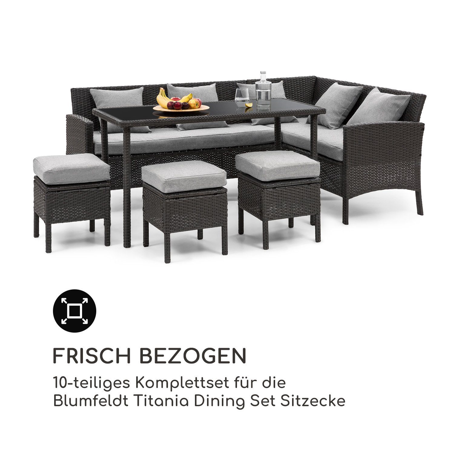 Titania Dining Kissenbezug Set, Blumfedt Hellgrau