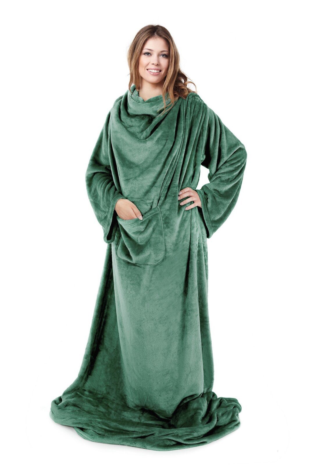 Wohndecke TV, Design91, Tragbare Decke mit Ärmeln und Fronttasche