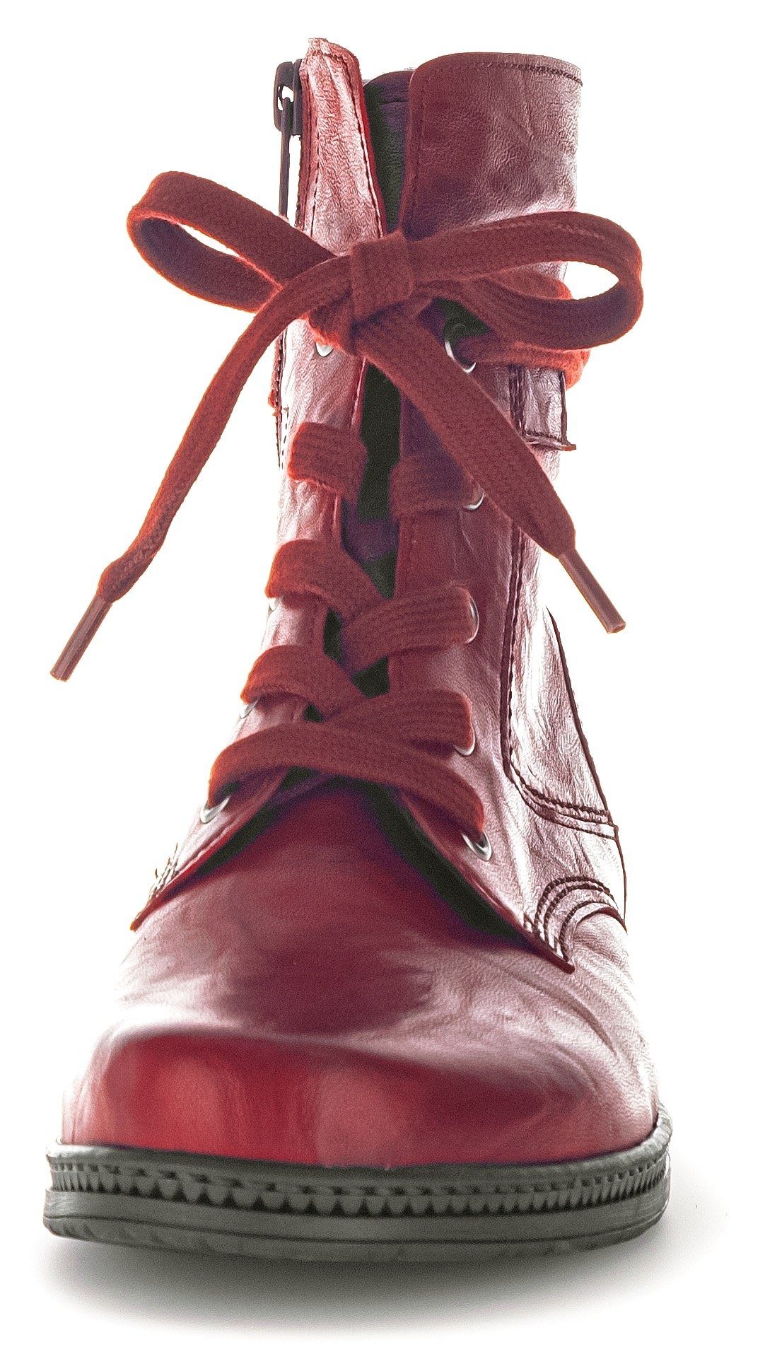 Gabor (dark-red) mit Schnürstiefelette Rot Schnürsenkeln langen