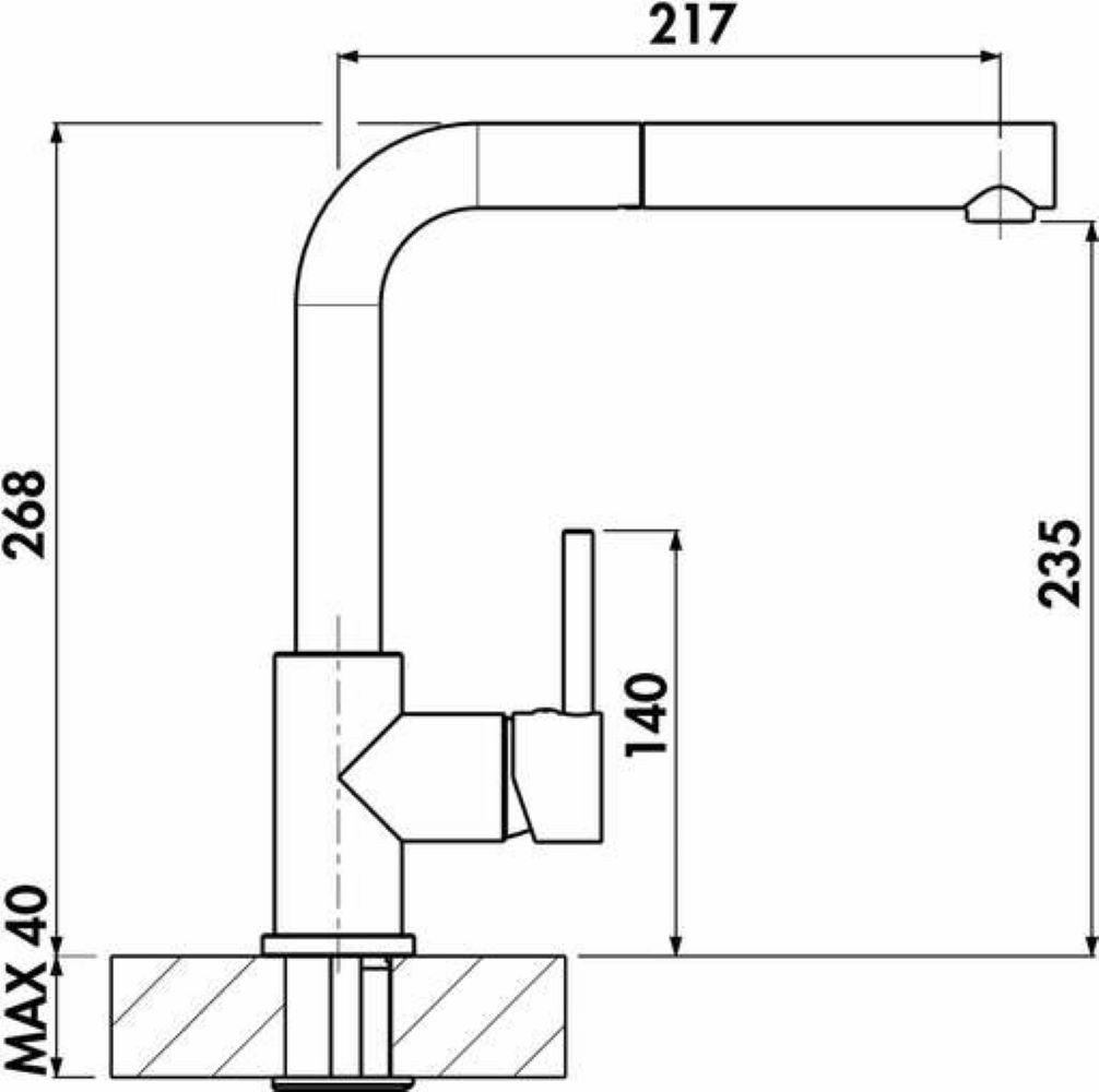 Thumbnail - Naber Küchenarmatur Einhebelmischer Linea Arco 2 edelstahlfinish, Niederdruck 5011266