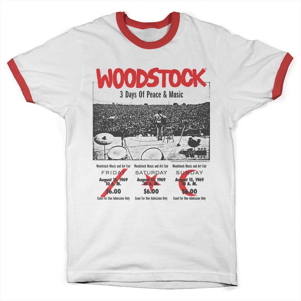 Woodstock T-Shirt 3 Day Ticket Ringer Tee