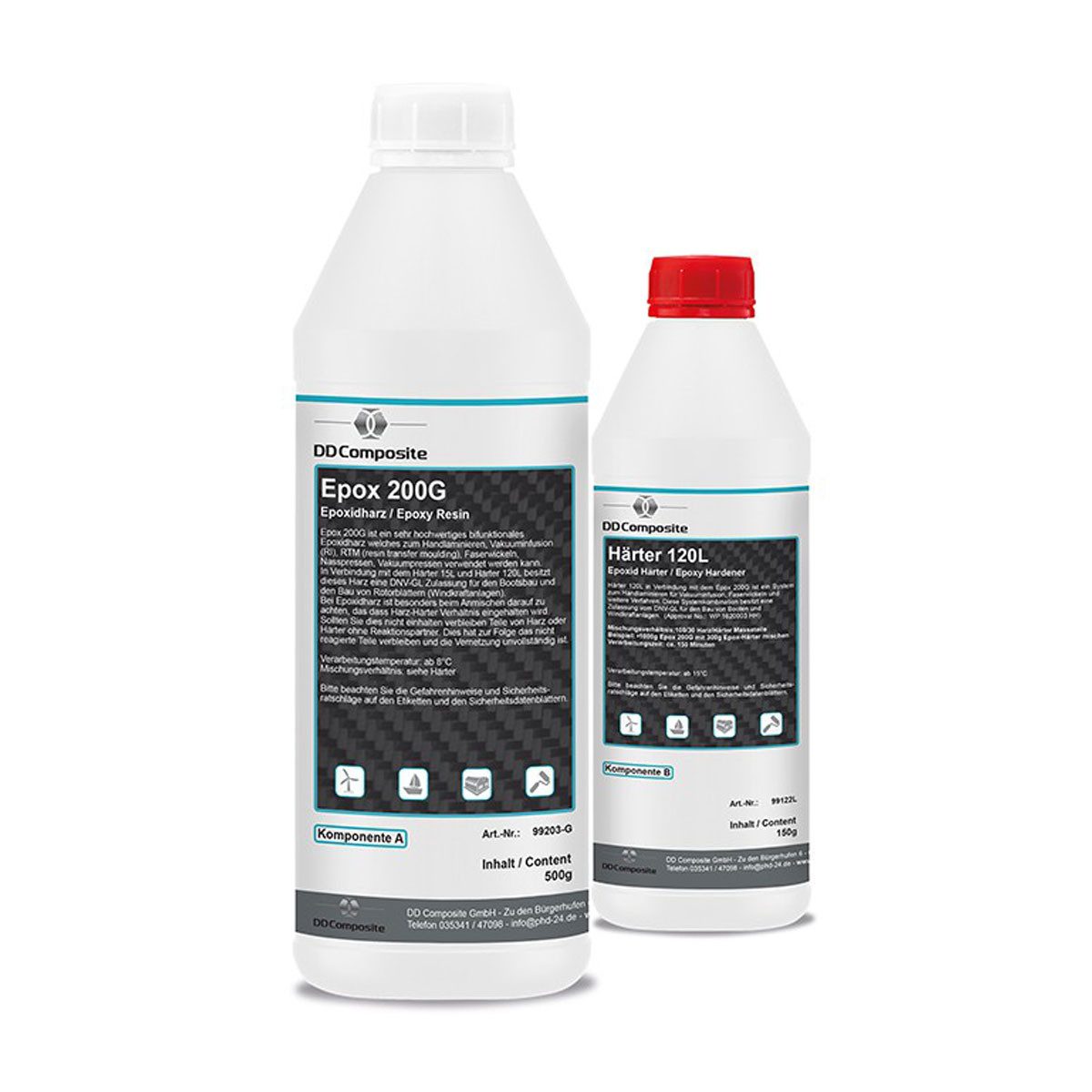 DD Composite Epoxidharz 500g Epox 200G + 150g Härter 120L