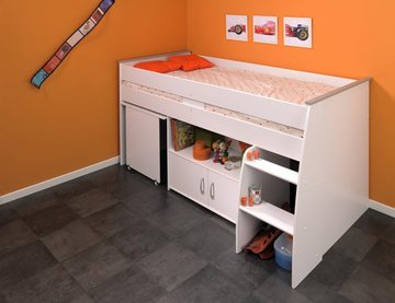 Parisot Kinderbett Reverse (OVP Verpackt, 0-tlg., Kinderbett mit Schreibtisch Weiss Jugendbett), Mit Schreibtisch