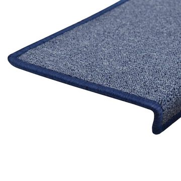 Stufenmatte Teppich-Treppenstufen 15 Stk 65 x 25 cm Blau, vidaXL, Höhe: 25 mm