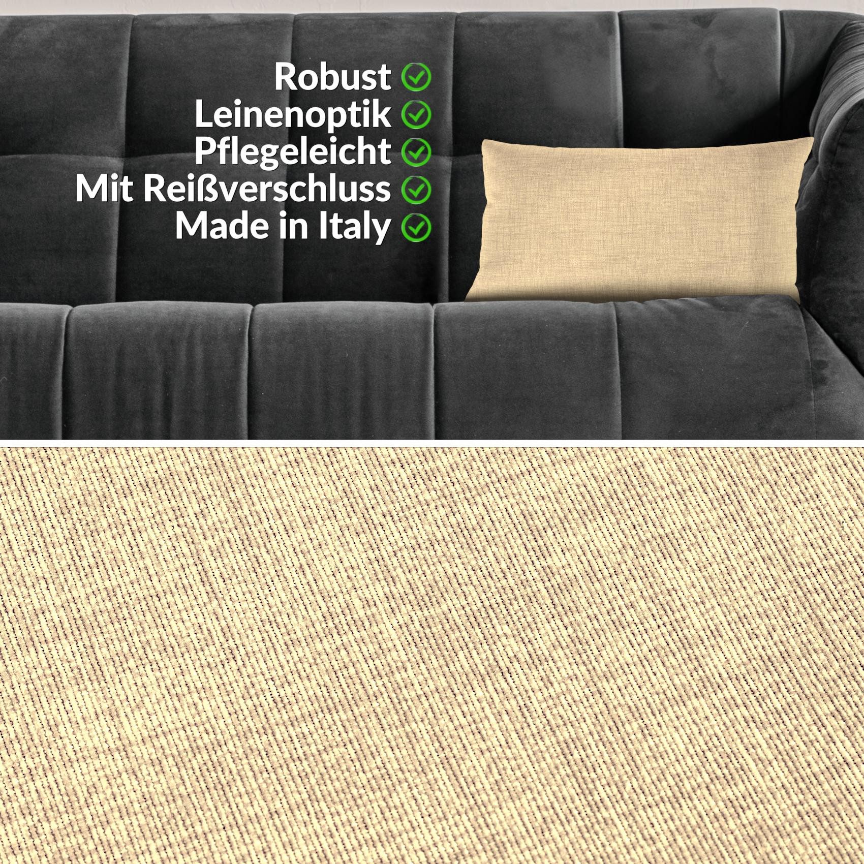 ANRO Dekokissen MrJack Kissenbezug Leinenoptik Deko Kissen Uni, Kissenbezug günstig online kaufen