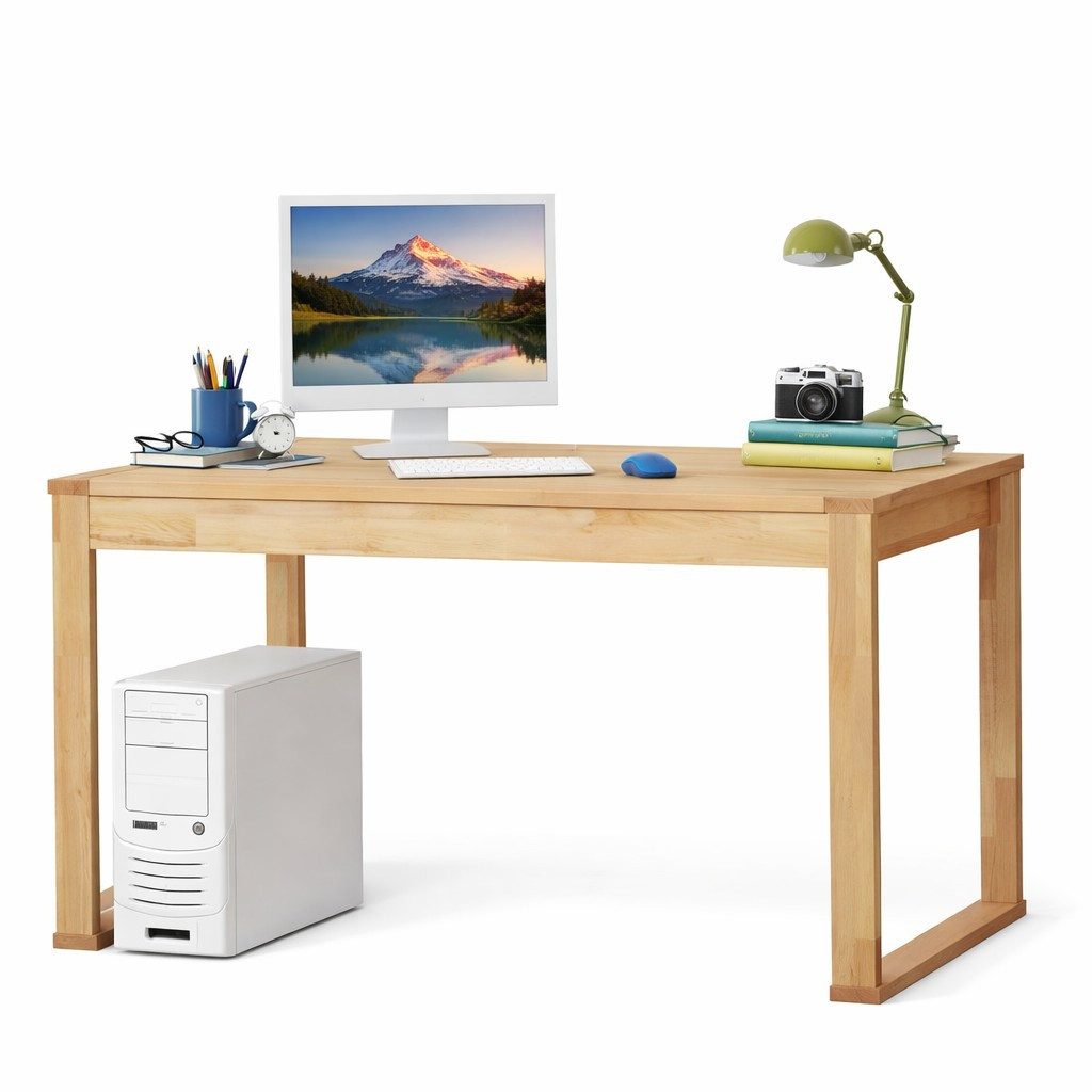 bv-vertrieb Schreibtisch Schreibtisch 141x70x74 PC-Tisch Bürotisch Kernbuche geölt #1472, Kernbuche geölt