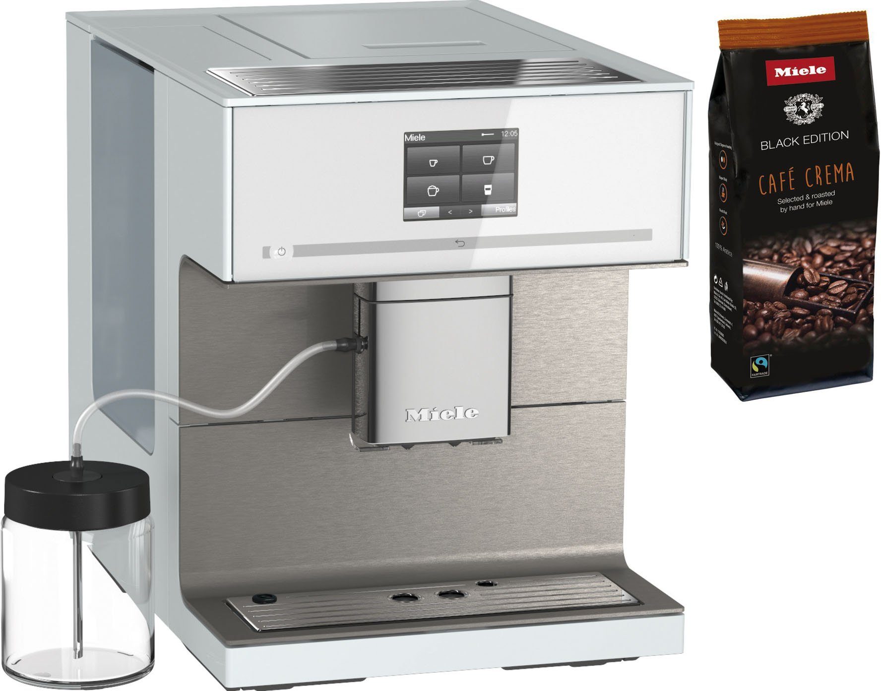 Miele Kaffeevollautomat CM7550 CoffeePassion, inkl. Milchgefäß,  Kaffeekannenfunktion, Einfachste Kommunikation mit dem Gerät - WiFiConn@ct