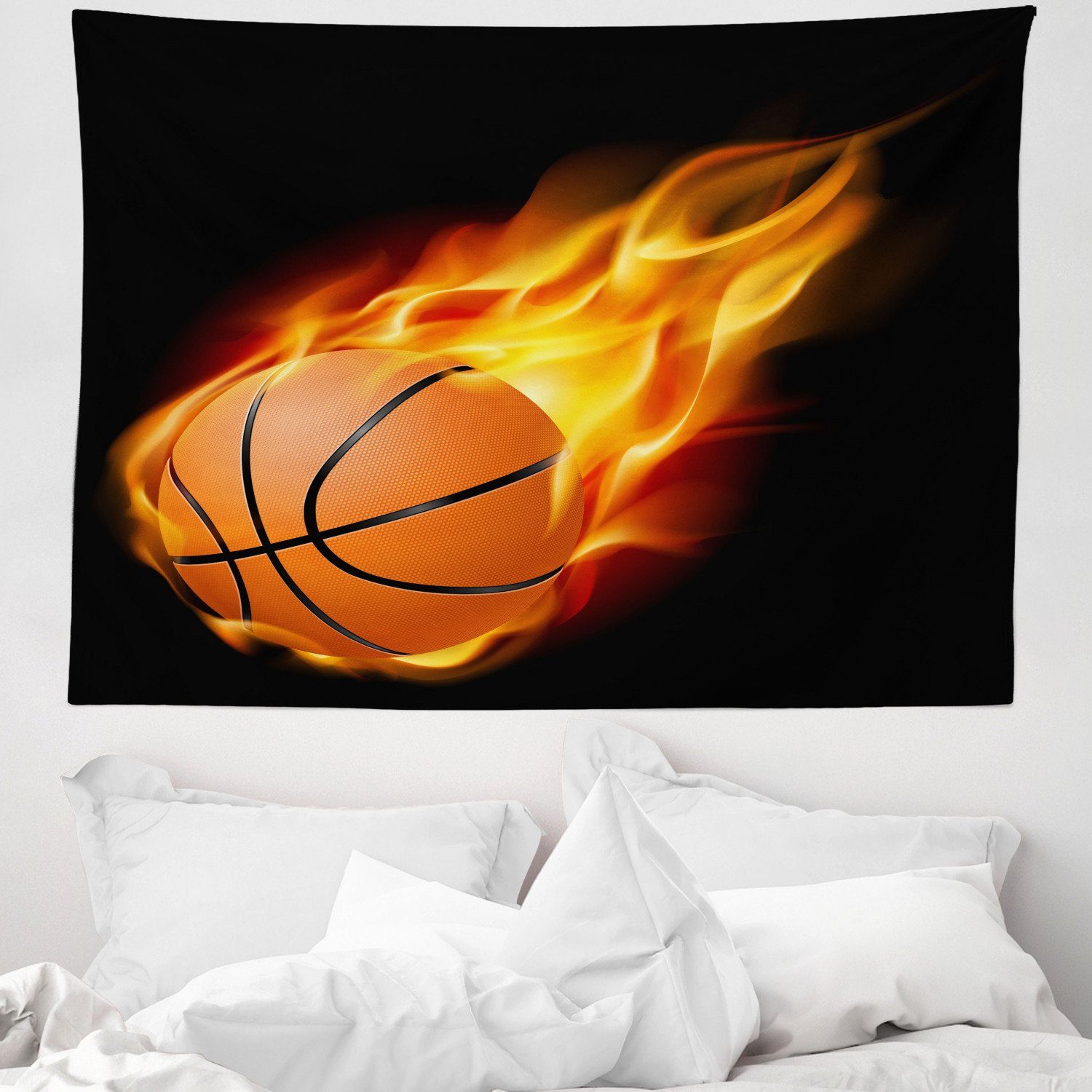 Wandteppich Aus Weiches Mikrofaser Stoff Fur Das Wohn Und Schlafzimmer Abakuhaus Rechteckig Sport Basketball Feuer Schiessen Online Kaufen Otto