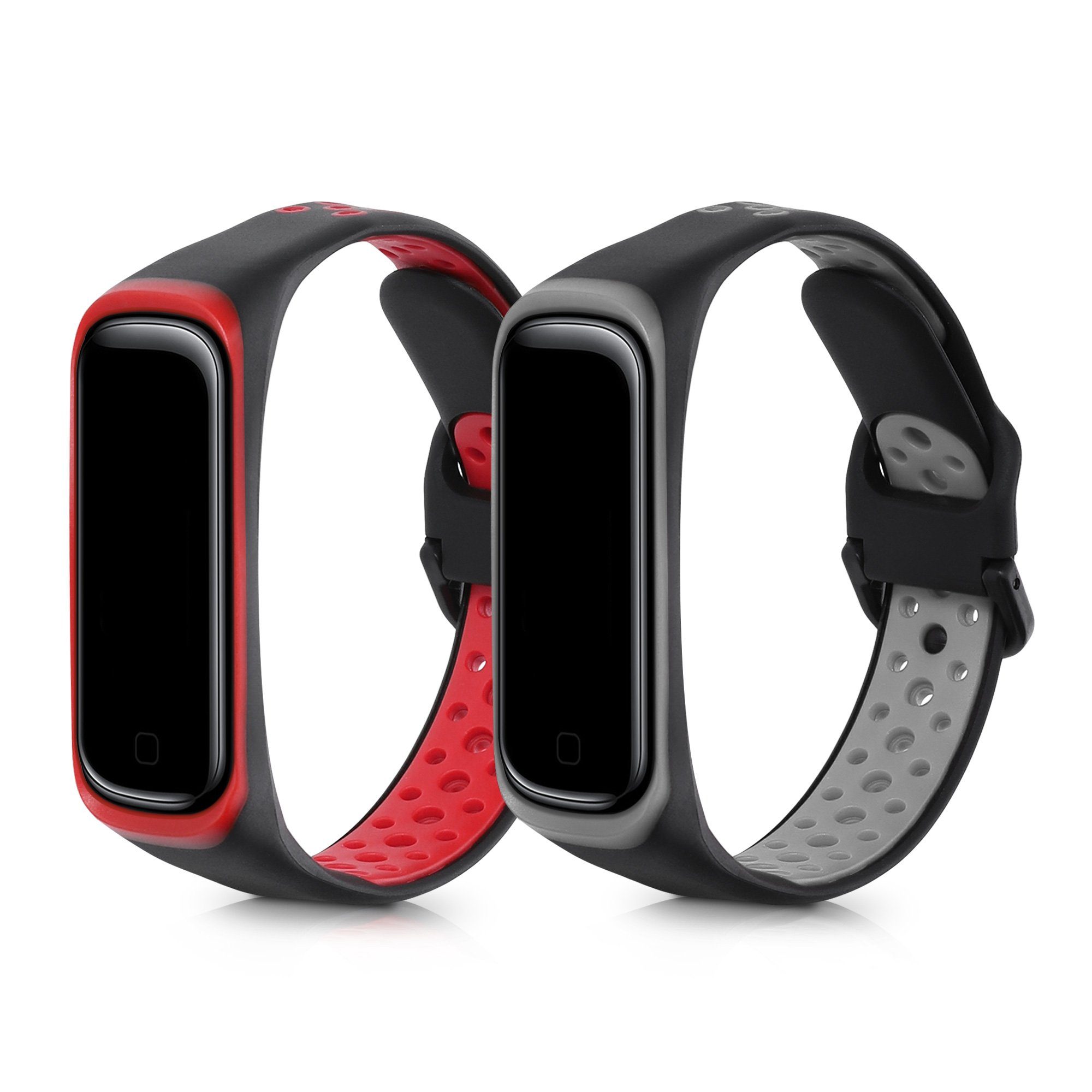 kwmobile 2x Uhrenarmband für Samsung Galaxy Fit 2 Armband Smartwatch, 2-tlg., Fitnesstracker Band Set aus TPU Silikon - Ersatzarmband Smartwatch