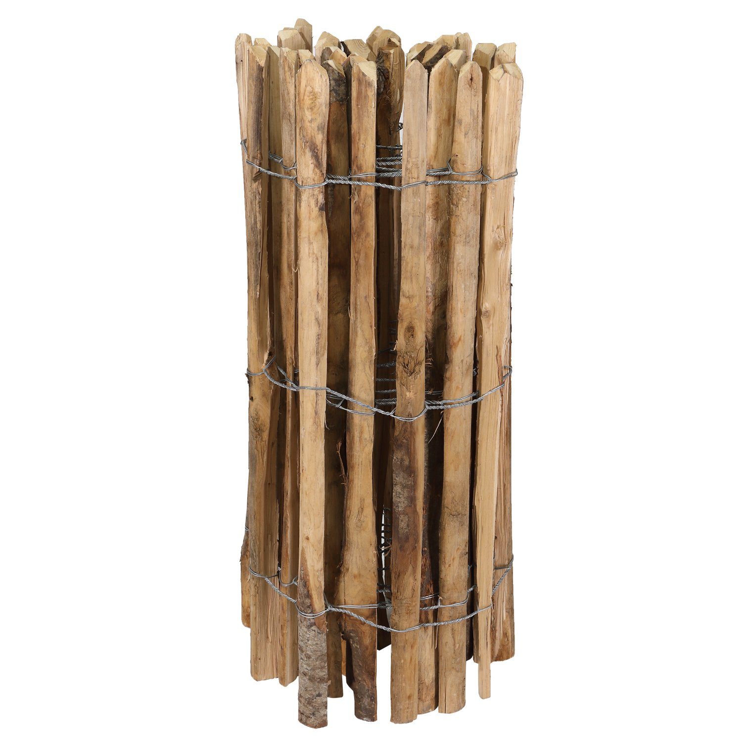 Home4Living Staketenzaun Rollzaun Kastanie Gartenzaun 5m 7-9 cm Teichumrandung Zaun, witterungsbeständig