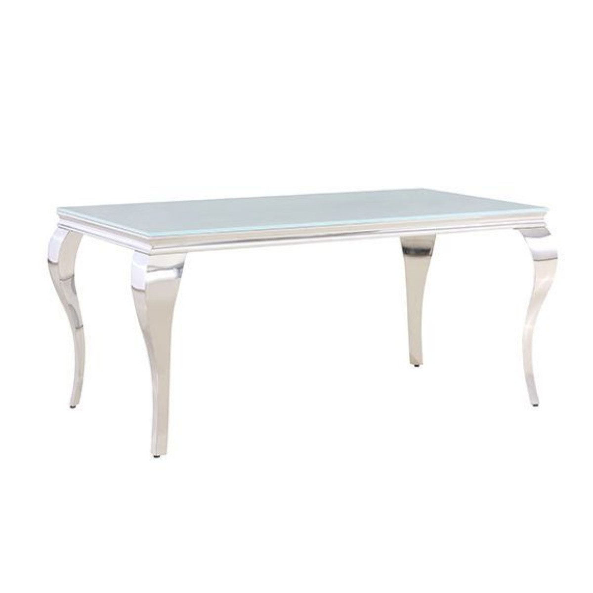alesvelt Esstisch Milano mit edlen Edelstahlbeinen Glas/Marmoroptik Tischplatte 160cm (1er Set), 160 x 90 x 76 cm