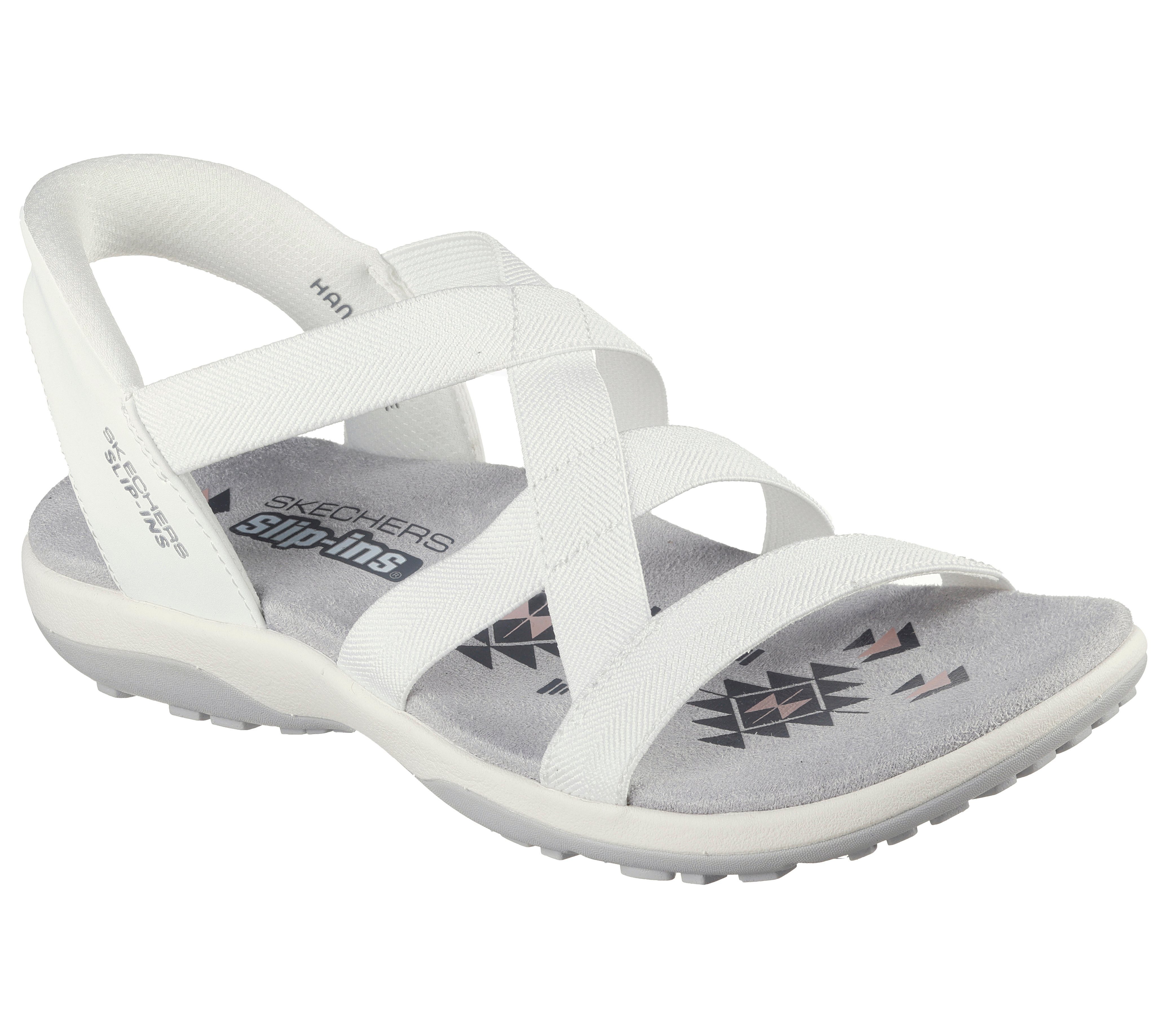 Skechers REGGAE SLIM-STRETCH FLEX Sandale Flats, Trekking Sandale mit Slip-ins Funktion